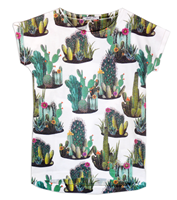 Bela majica sa printom kaktusa