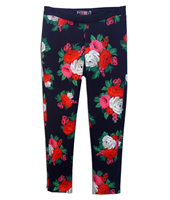 Crne  pantalone helanke cvetni print